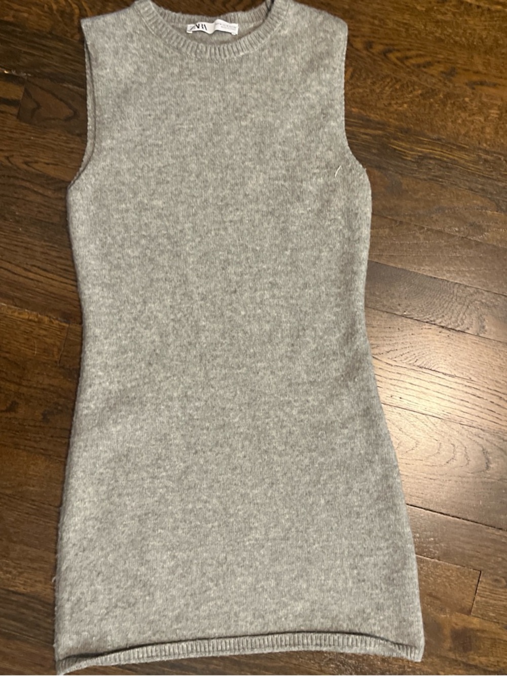 Zara Gray Sleeveless Knit Vest Dress
